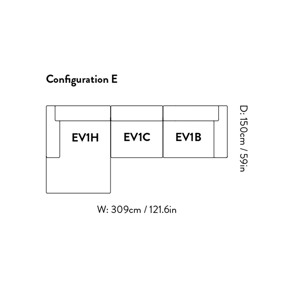 Develius Sofa: EV1 + Configuration E