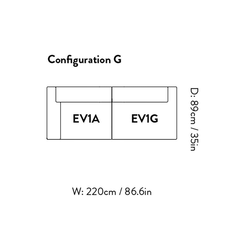 Develius Sofa: EV1 + Configuration G