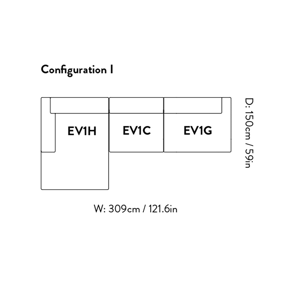 Develius Sofa: EV1 + Configuration I