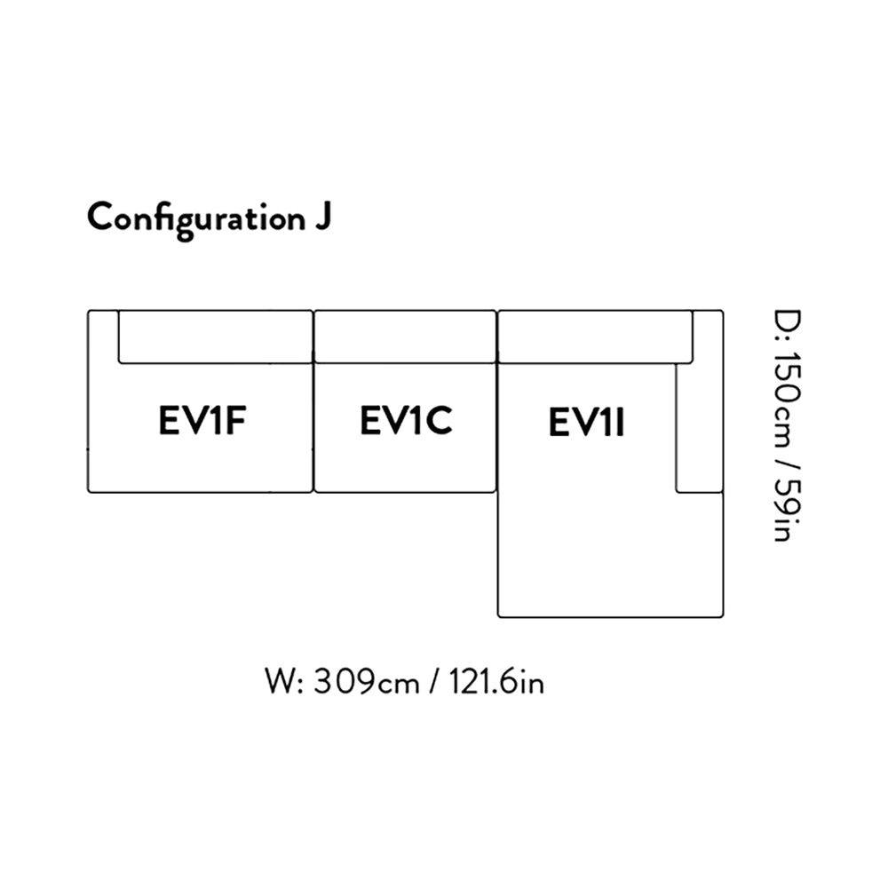 Develius Sofa: EV1 + Configuration J