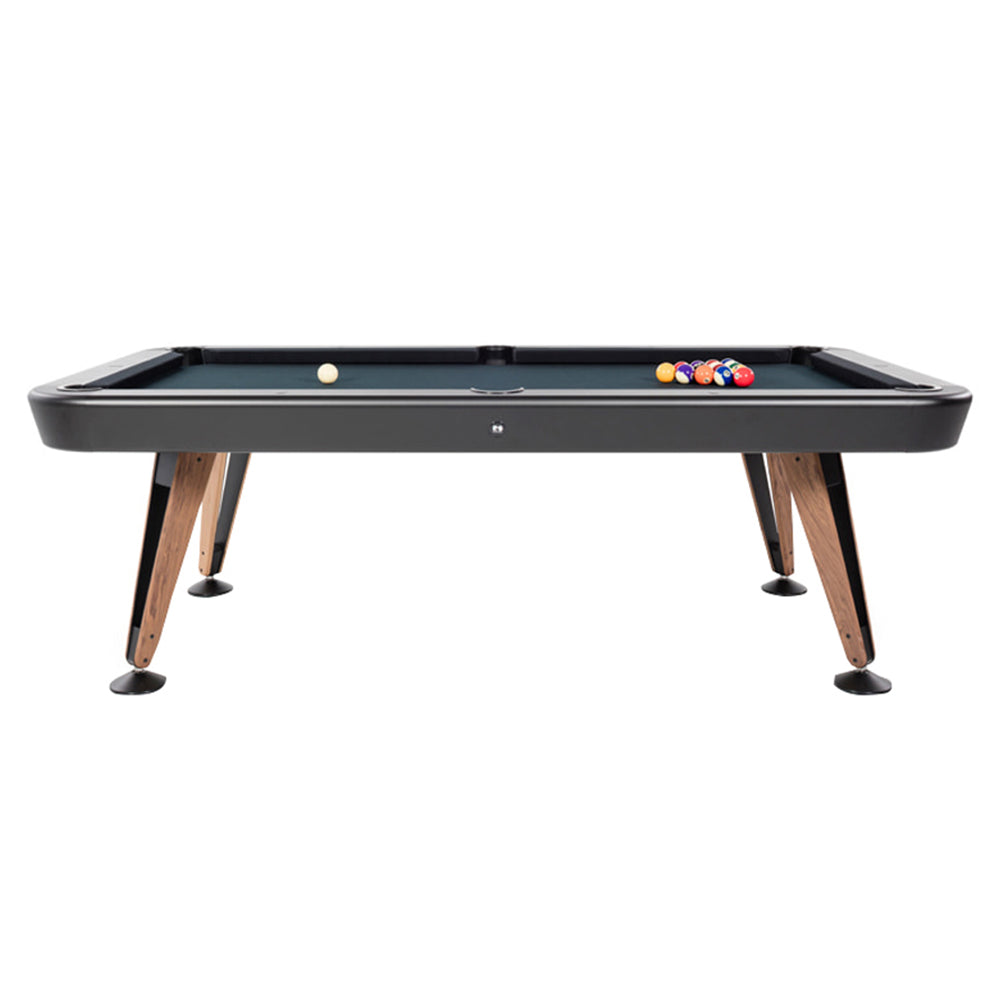 Diagonal Pool Table: 8 Feet + Black + Oak