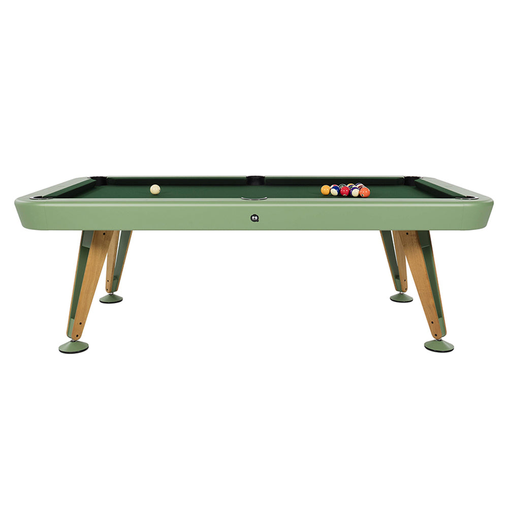 Diagonal Pool Table: 8 Feet + Green + Classic Green + Iroko