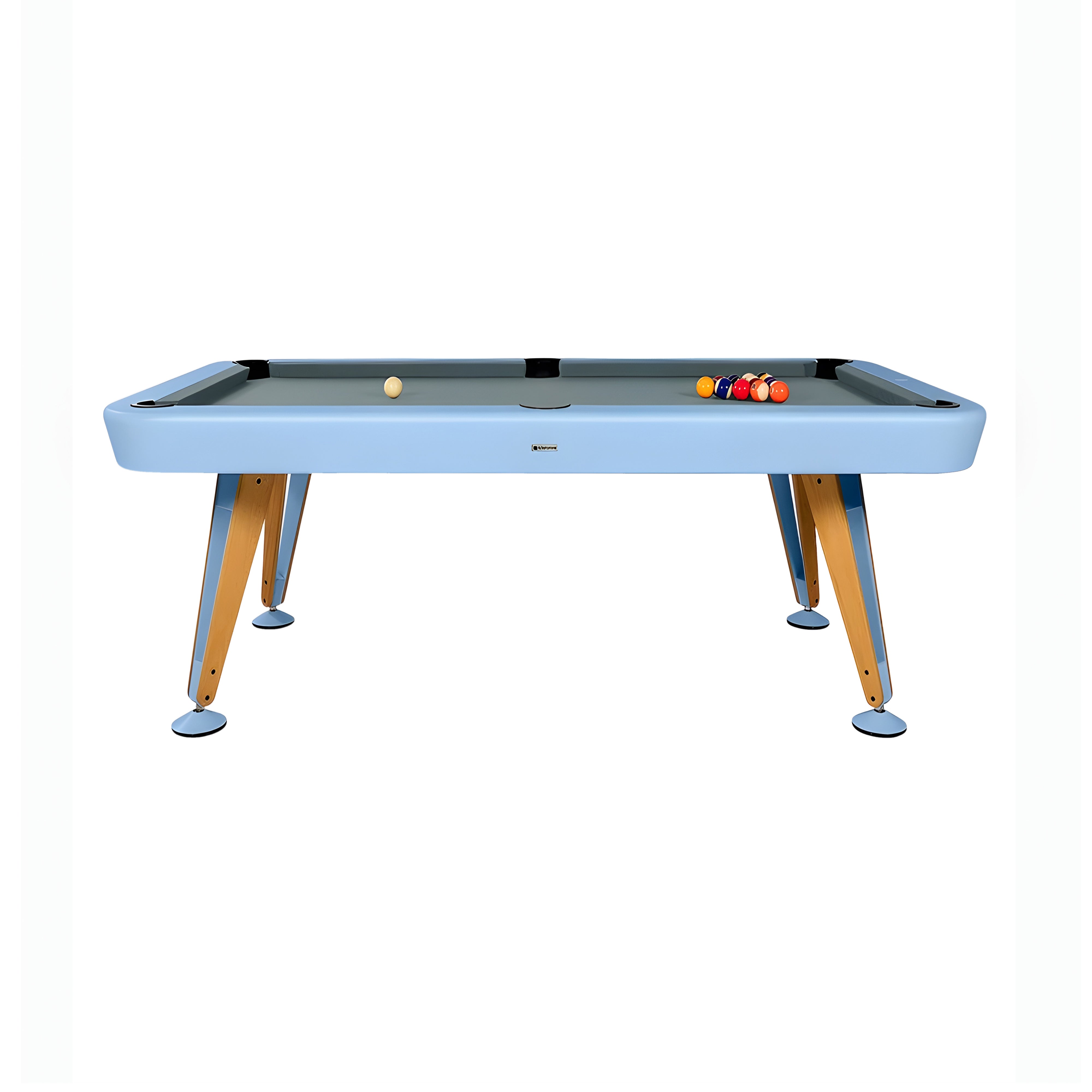 Diagonal Outdoor Pool Table: 6 Feet + Cool Blue + Grey Chine