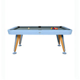 Diagonal Outdoor Pool Table: 6 Feet + Cool Blue + Grey Chine