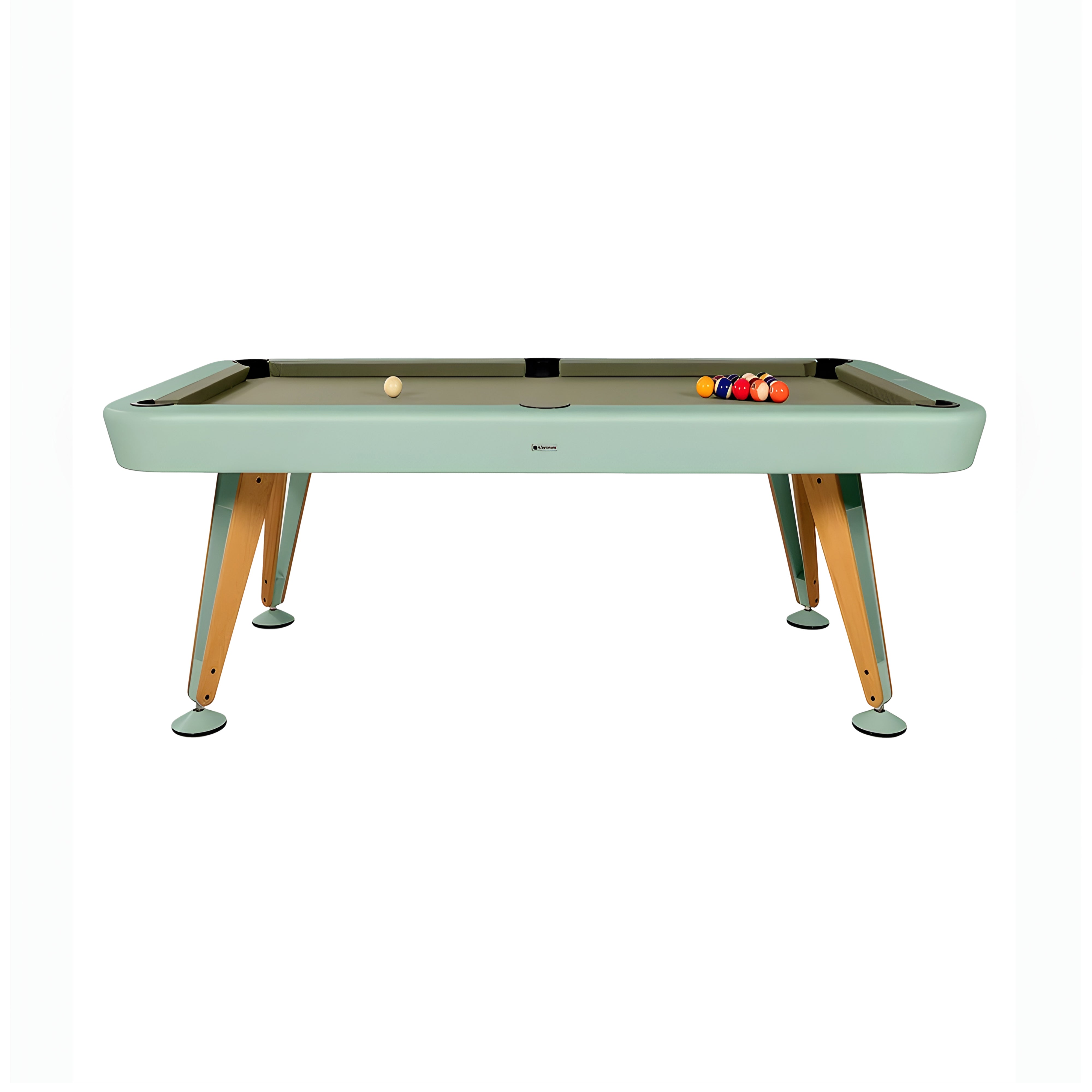 Diagonal Outdoor Pool Table: 6 Feet + Warm Sage + Celadon