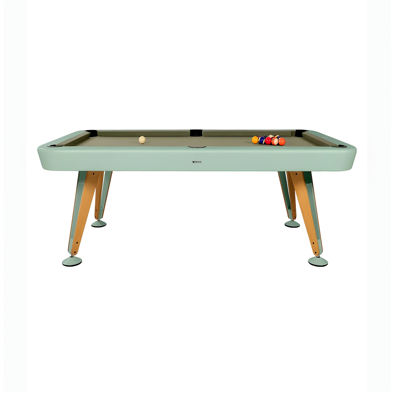 Diagonal Outdoor Pool Table: 6 Feet + Warm Sage + Celadon