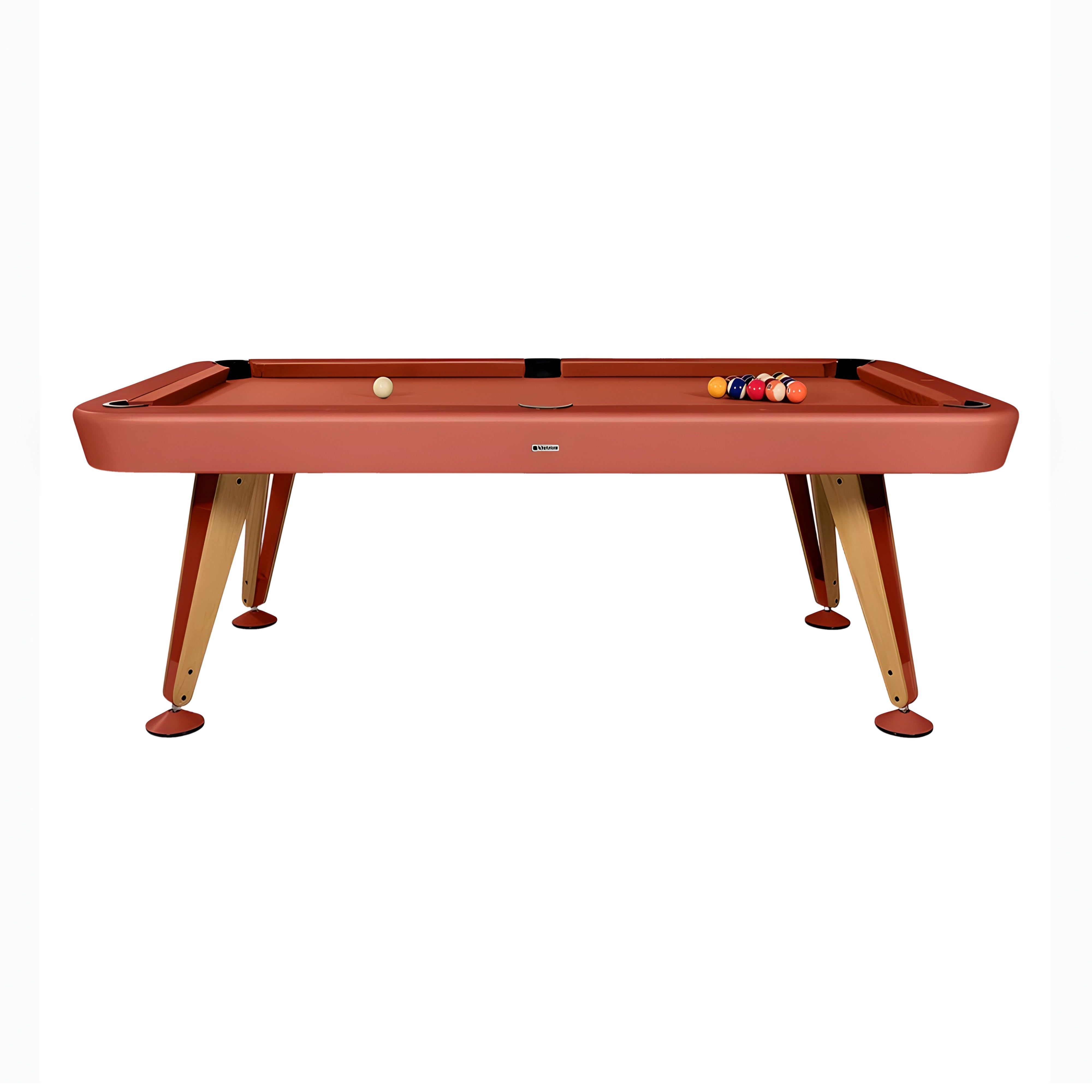 Diagonal Outdoor Pool Table: 7 Feet + Terracotta + Antelope