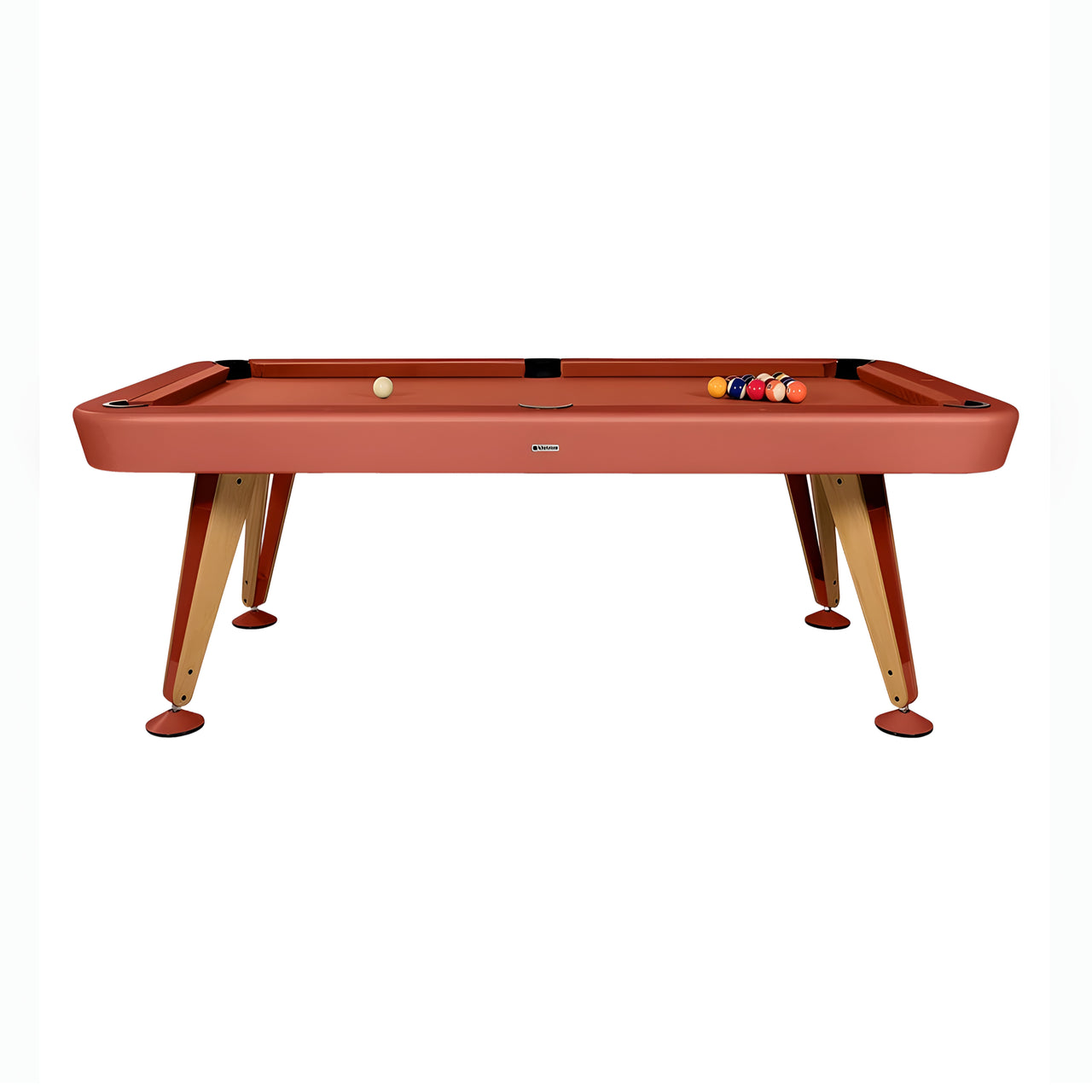 Diagonal Outdoor Pool Table: 7 Feet + Terracotta + Antelope