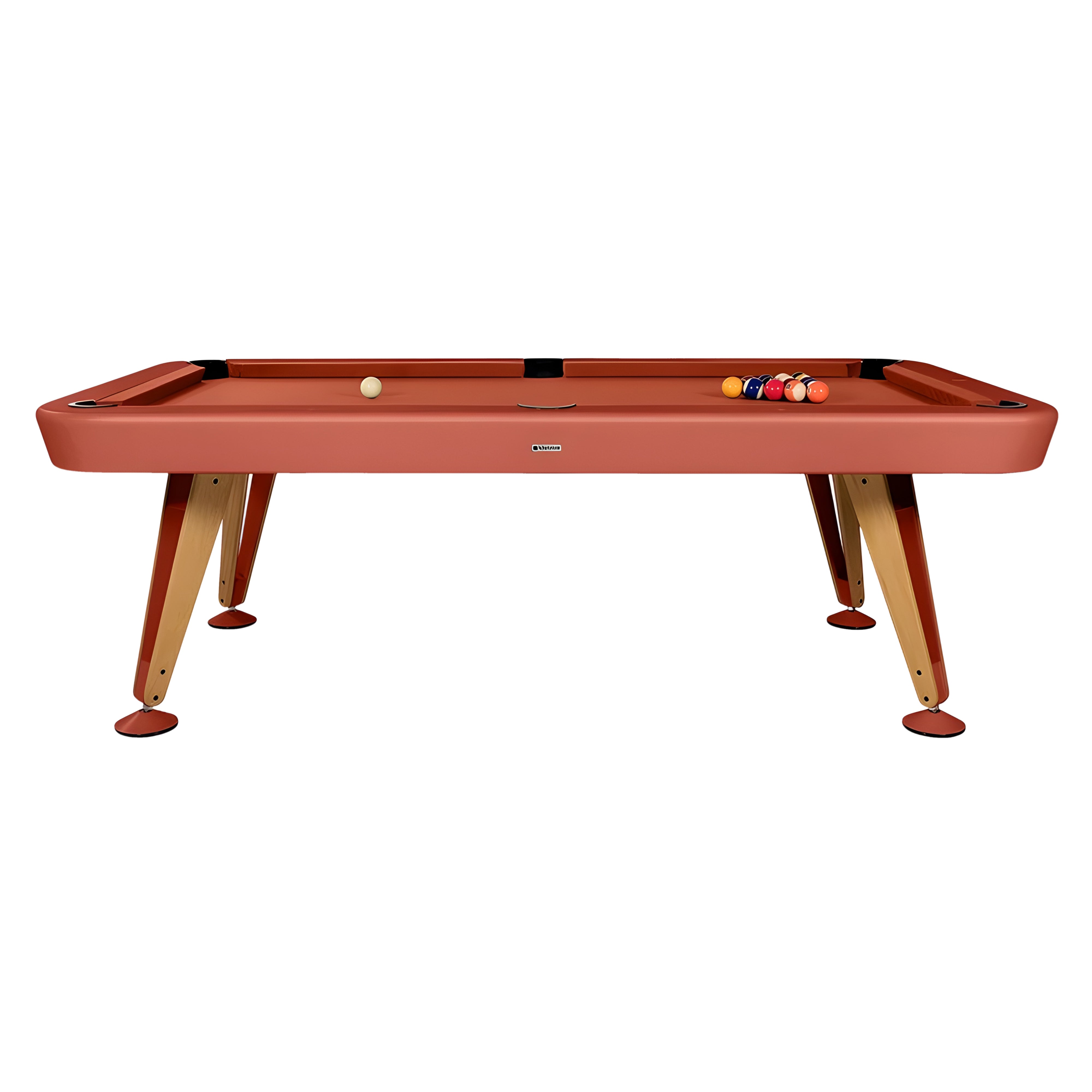 Diagonal Outdoor Pool Table: 8 Feet + Terracotta + Antelope
