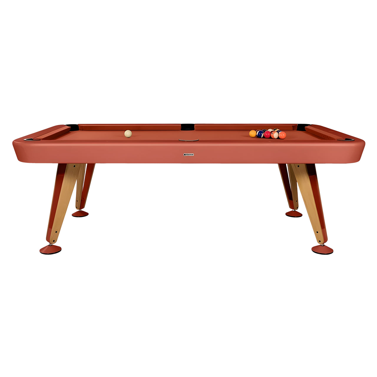 Diagonal Outdoor Pool Table: 8 Feet + Terracotta + Antelope