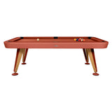 Diagonal Outdoor Pool Table: 8 Feet + Terracotta + Antelope
