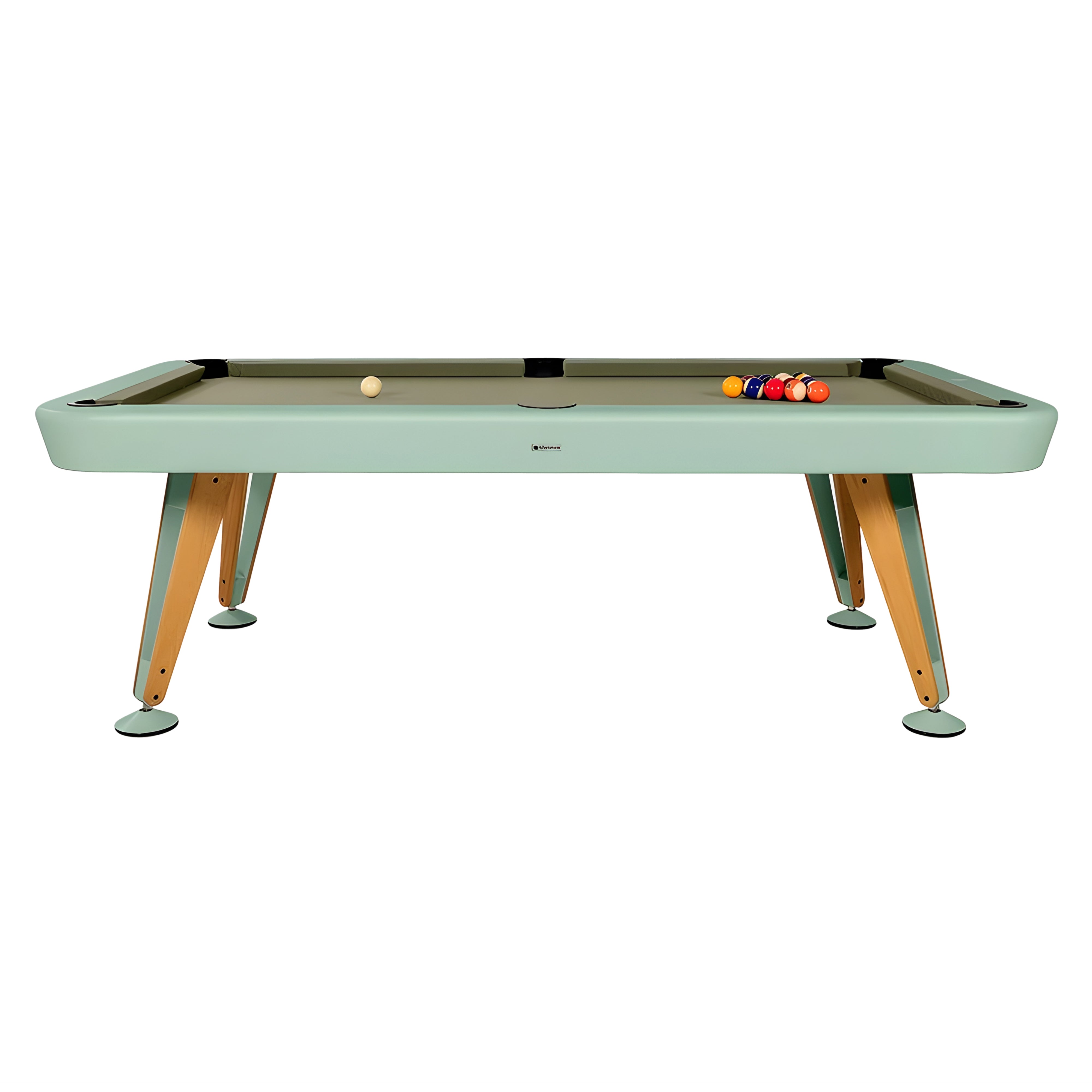 Diagonal Outdoor Pool Table: 8 Feet + Warm Sage + Celadon