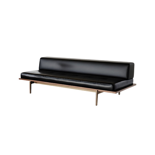Discipline Sofa: Straight + Natural Walnut + Right
