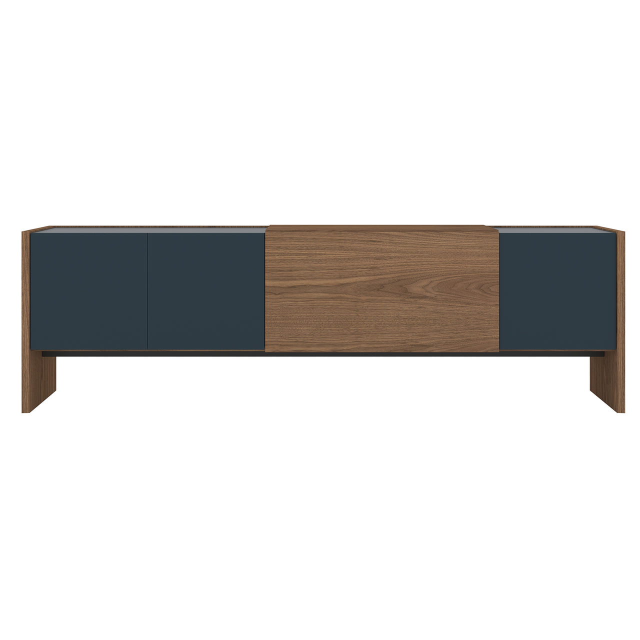 Toscana Lucca Sideboard: Walnut Stained Walnut + Grayish Blue