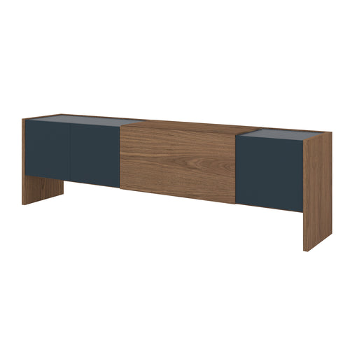 Toscana Lucca Sideboard: Walnut Stained Walnut + Grayish Blue