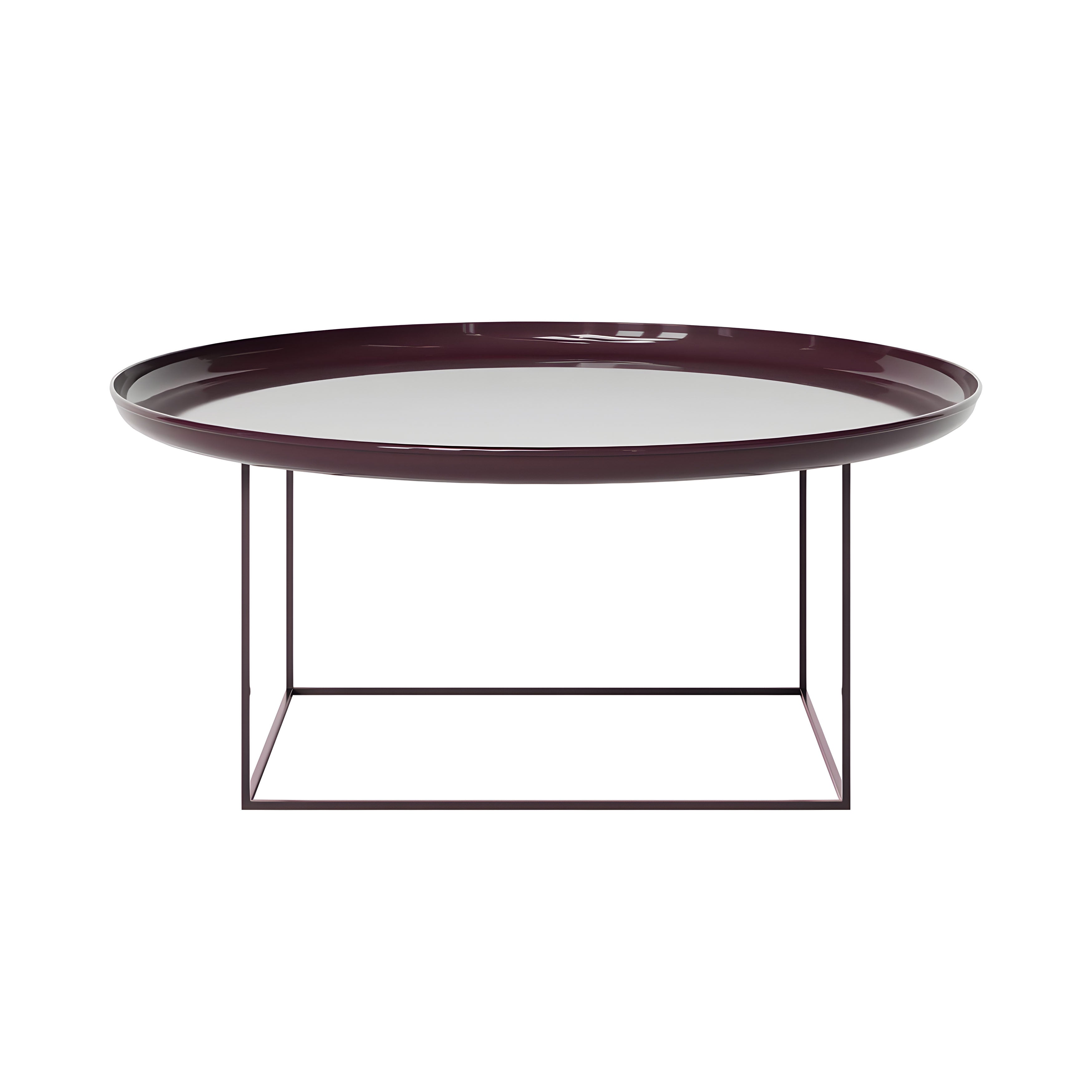 Duke Coffee Table: Large + Lacquared Maroon