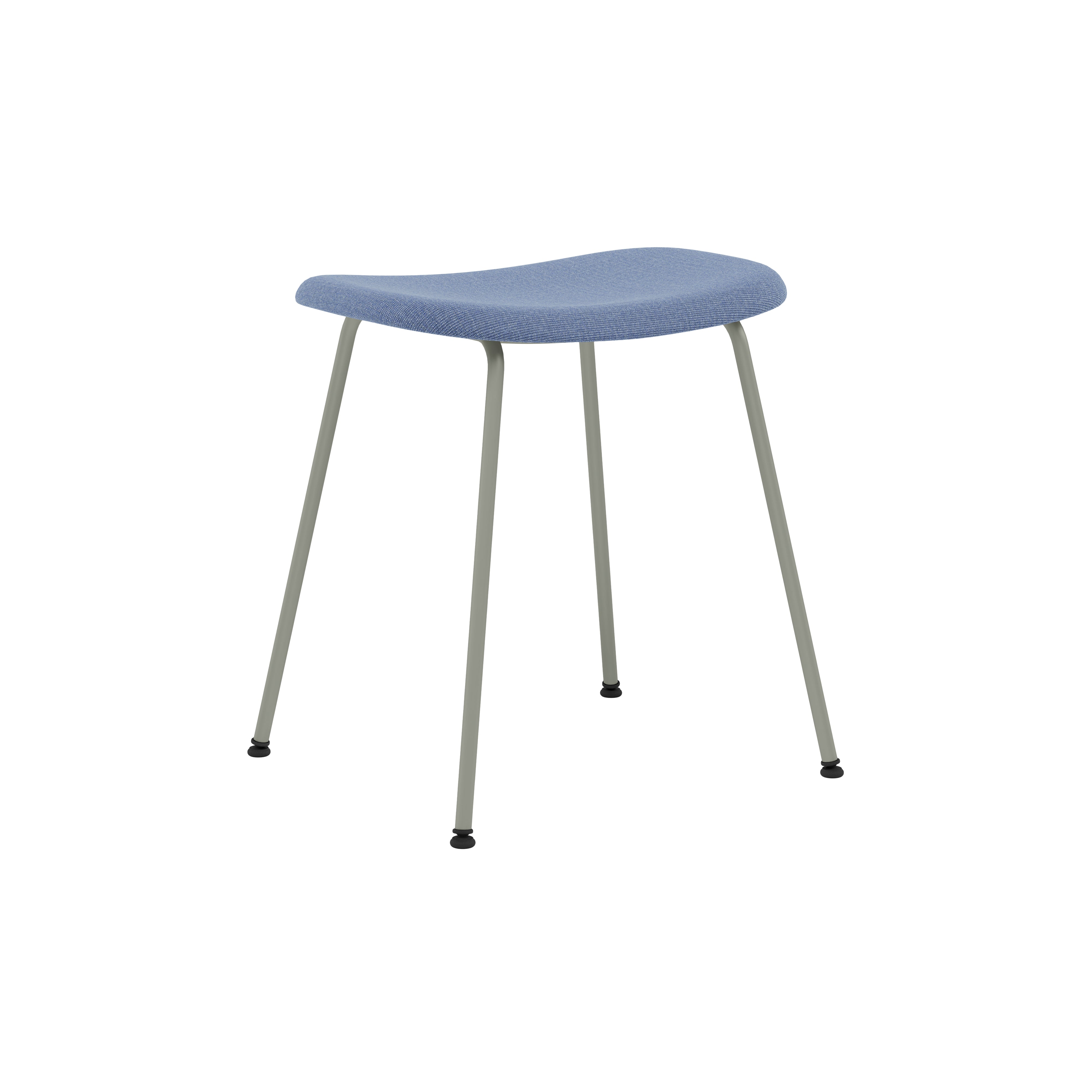 Fiber Stool: Tube Base + Upholstered + Dusty Green