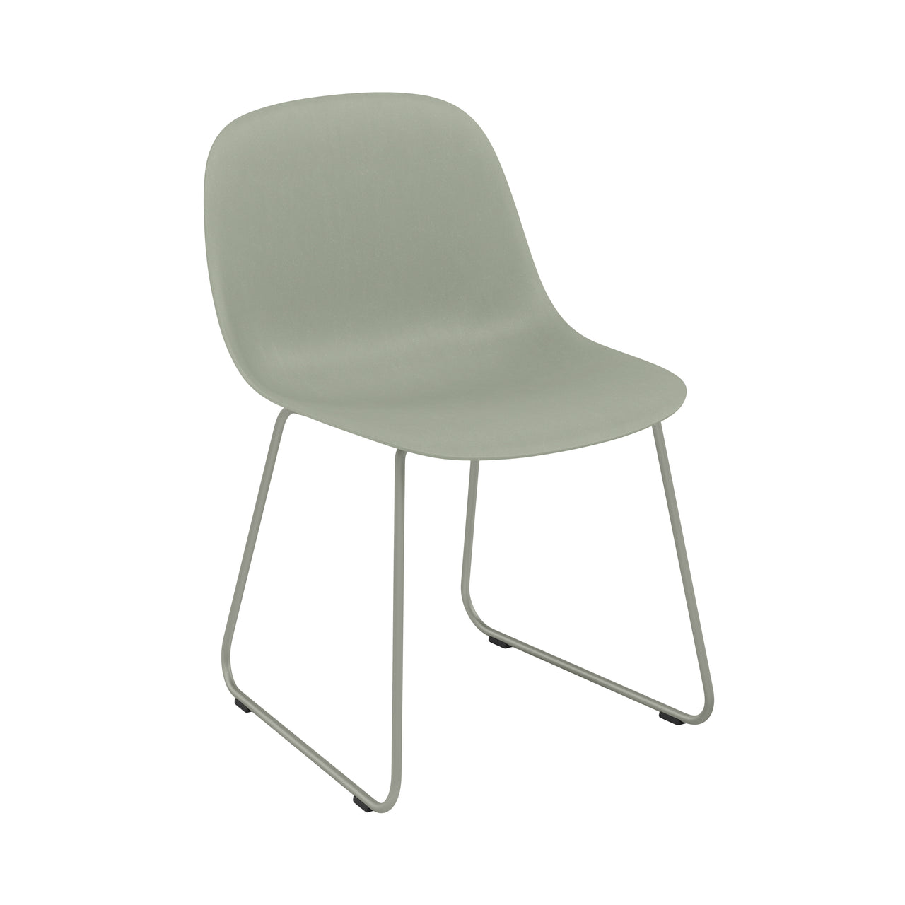 Fiber Side Chair: Sled Base + Recycled Shell + Dusty Green + Dusty Green