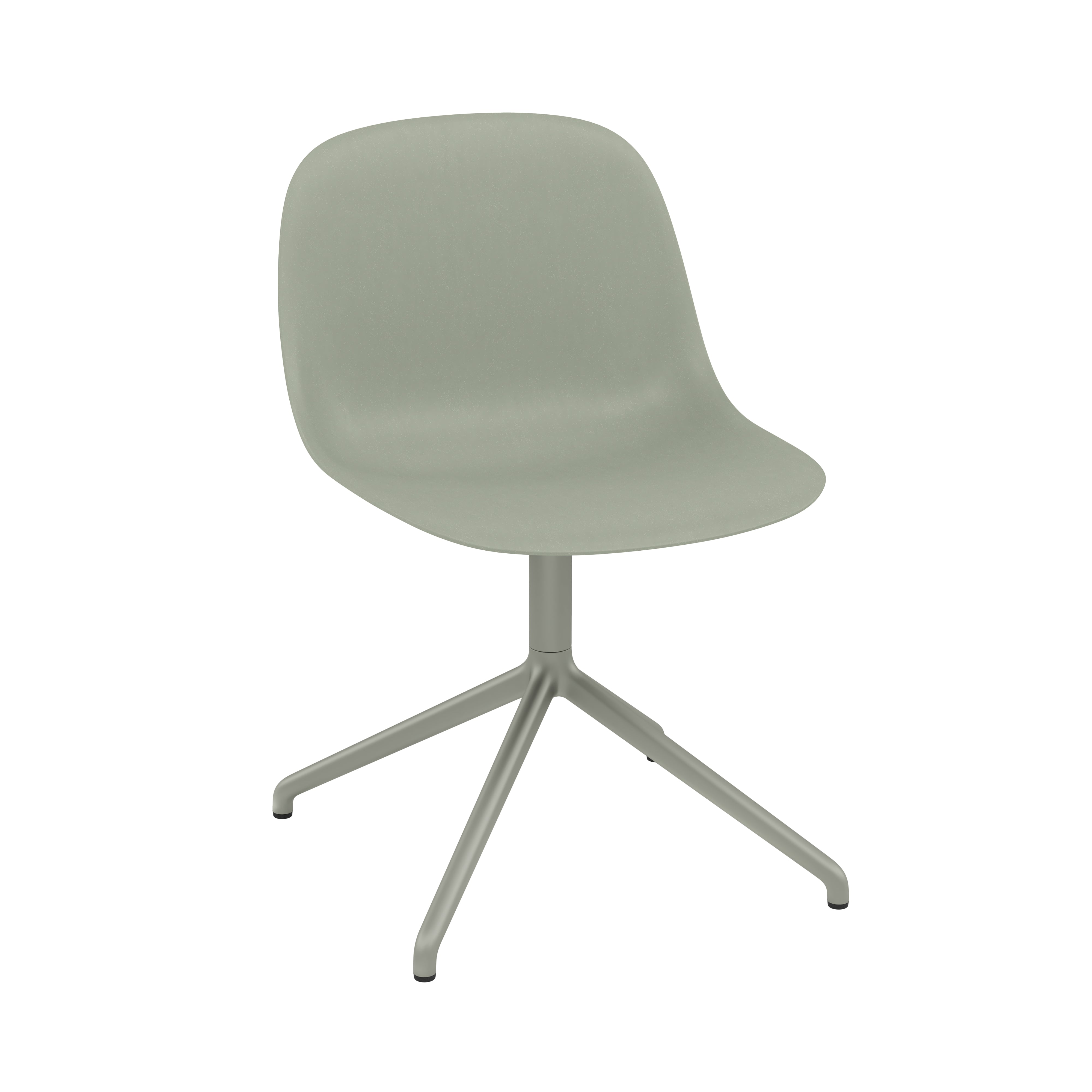 Fiber Side Chair: Swivel Base with Return + Recycled Shell + Dusty Green + Dusty Green