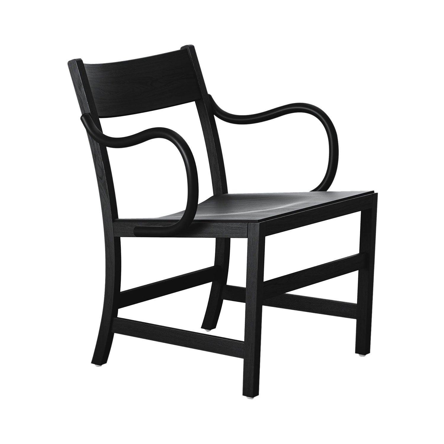 Waiter XL Easy Chair: Black Stained Beech