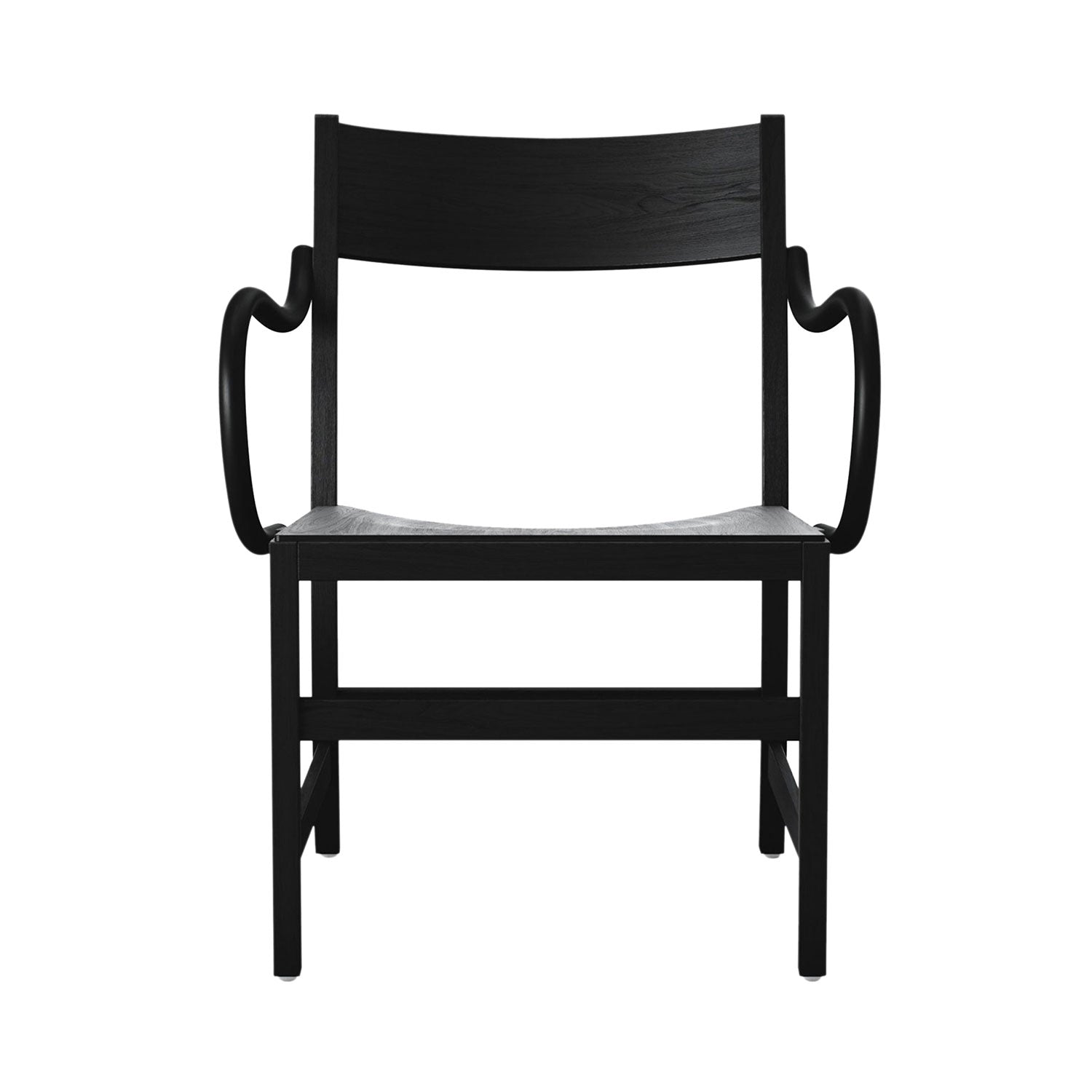 Waiter XL Easy Chair: Black Stained Beech