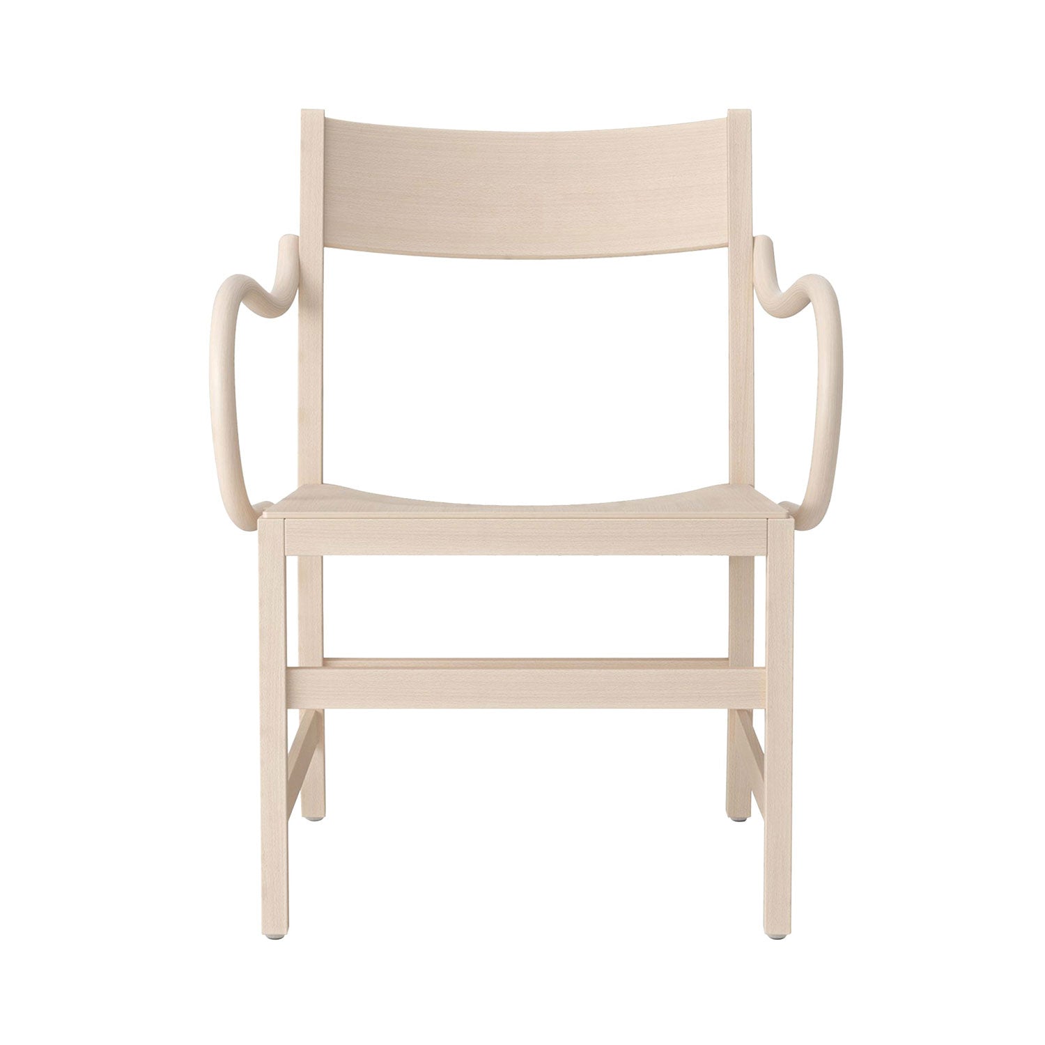 Waiter XL Easy Chair: White Oiled Beech