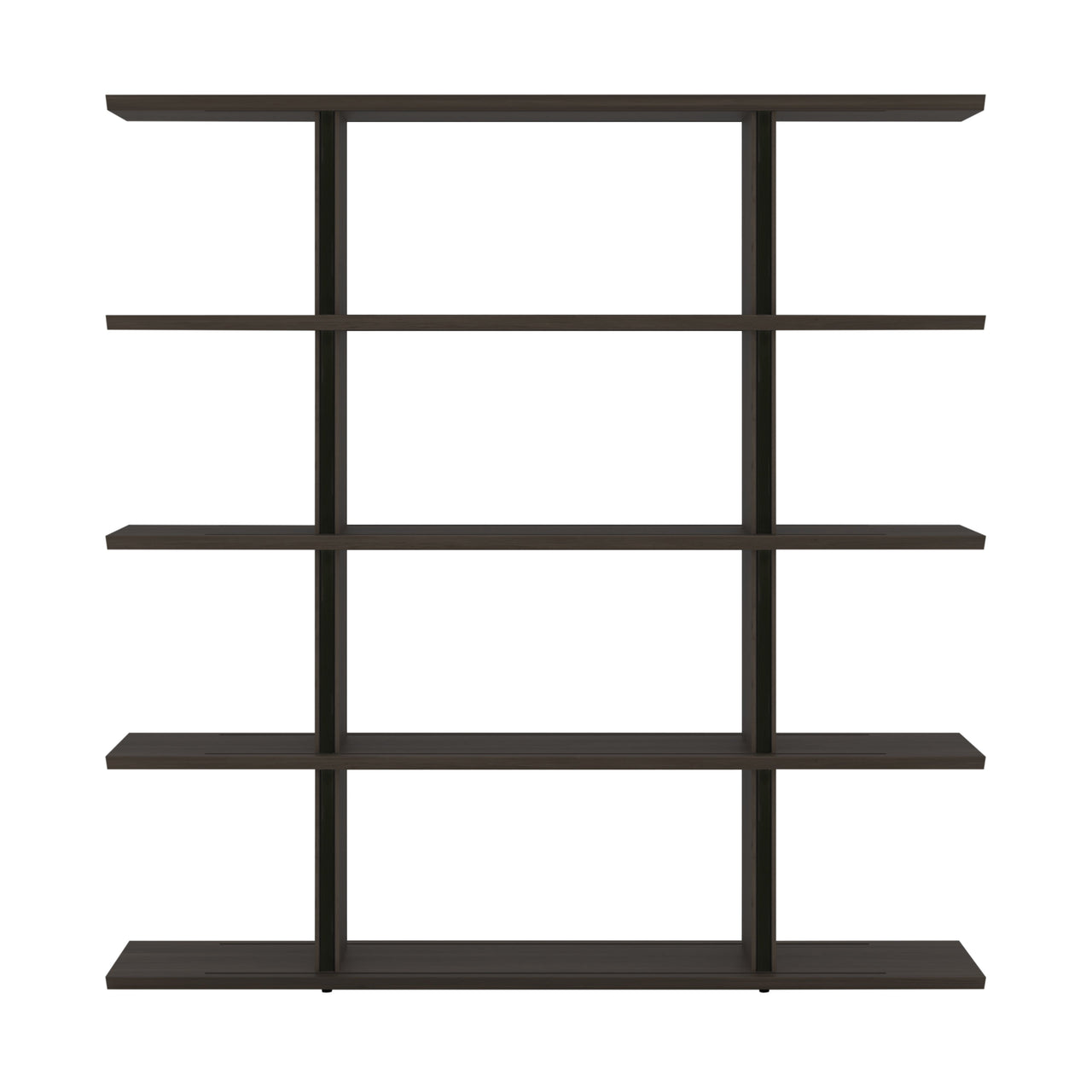 Stockholm Shelf: Composition 4 + Ebony Stained Oak + Anodized Aluminum Black