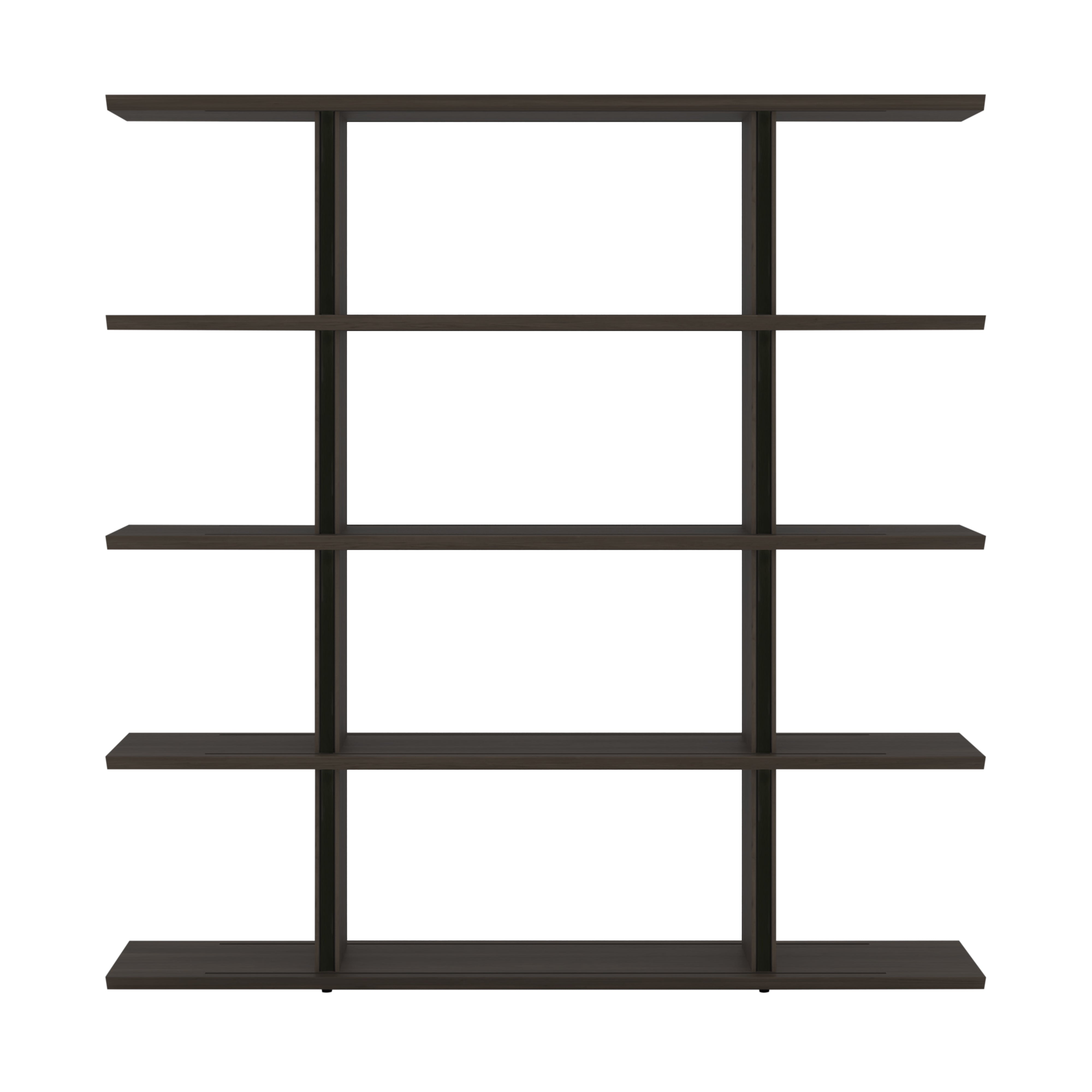 Stockholm Shelf: Composition 4 + Ebony Stained Oak + Anodized Aluminum Black