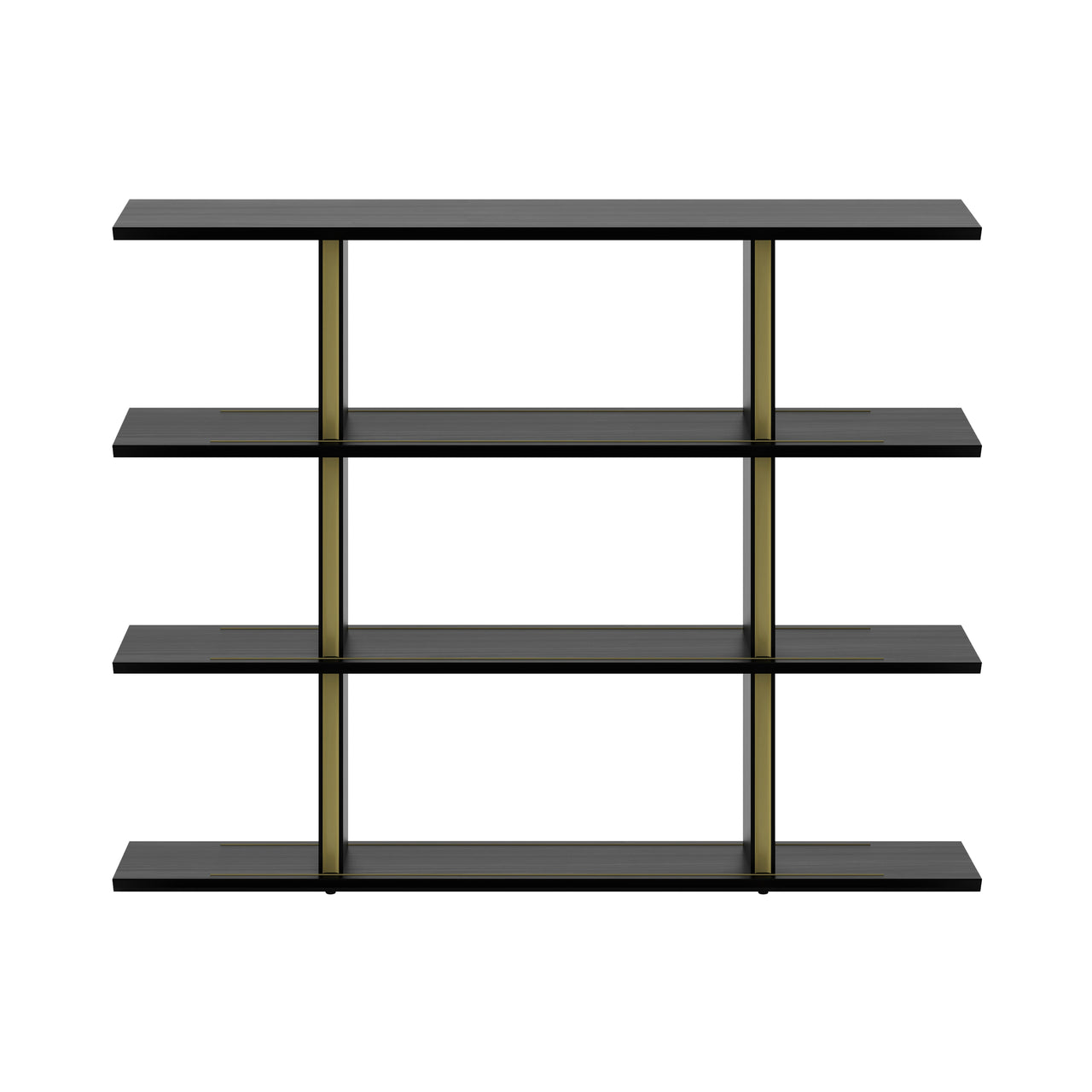 Stockholm Shelf: Composition 3 + Ebony Stained Oak + Anodized Aluminum Gold