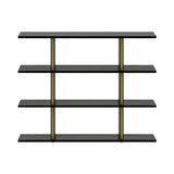 Stockholm Shelf: Composition 3 + Ebony Stained Oak + Anodized Aluminum Gold