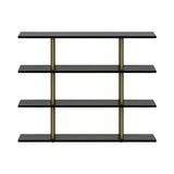 Stockholm Shelf: Composition 3 + Ebony Stained Oak + Anodized Aluminum Gold