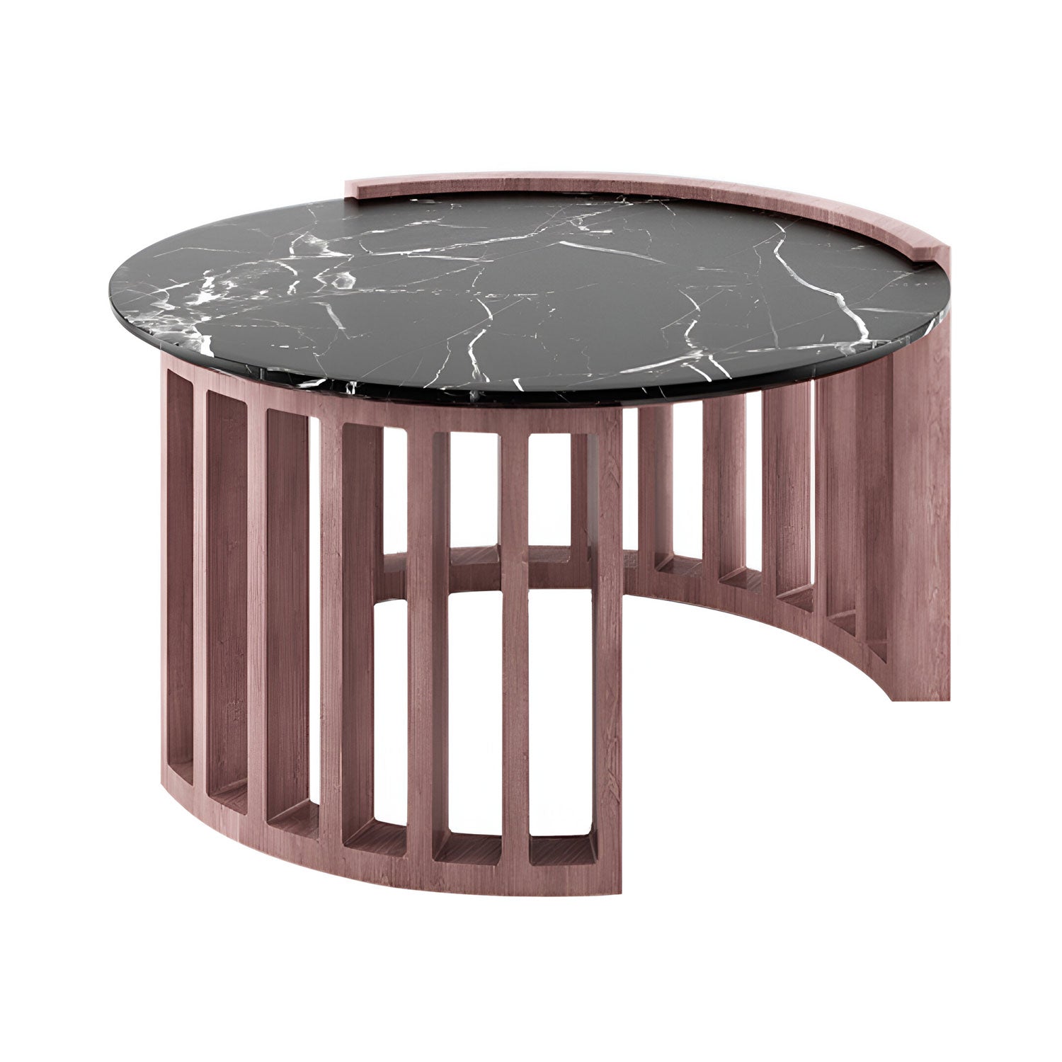 Eclipse Coffee Table: Large + Natural Walnut + Black Marquina