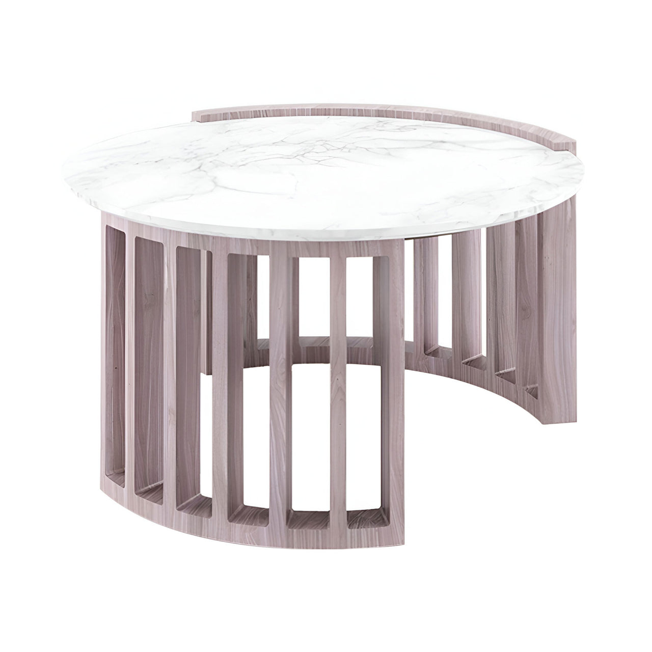 Eclipse Coffee Table: Large + Soaped Walnut + White