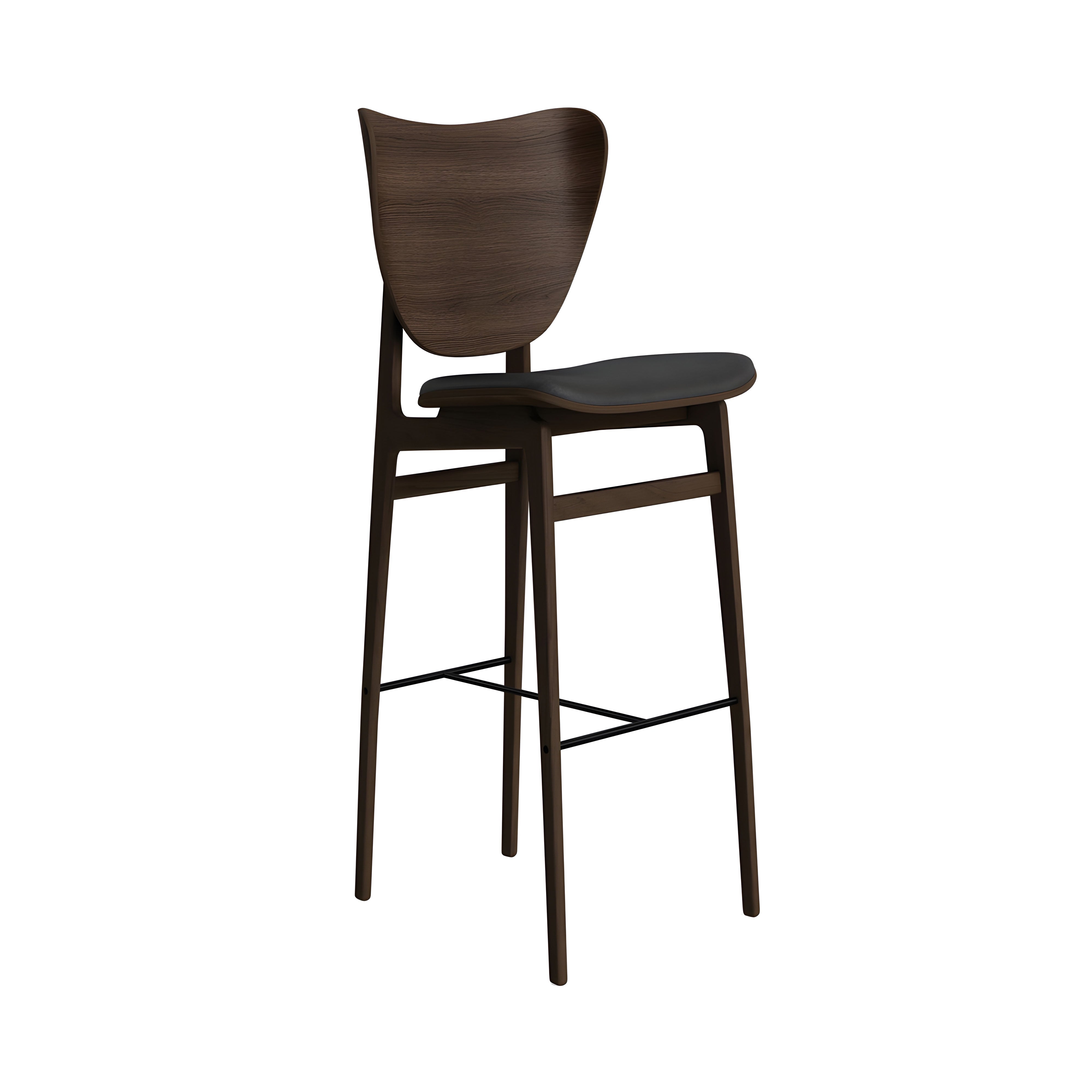 Elephant Bar + Counter Chair: Seat Upholstered + Bar + Dark Smoked Oak