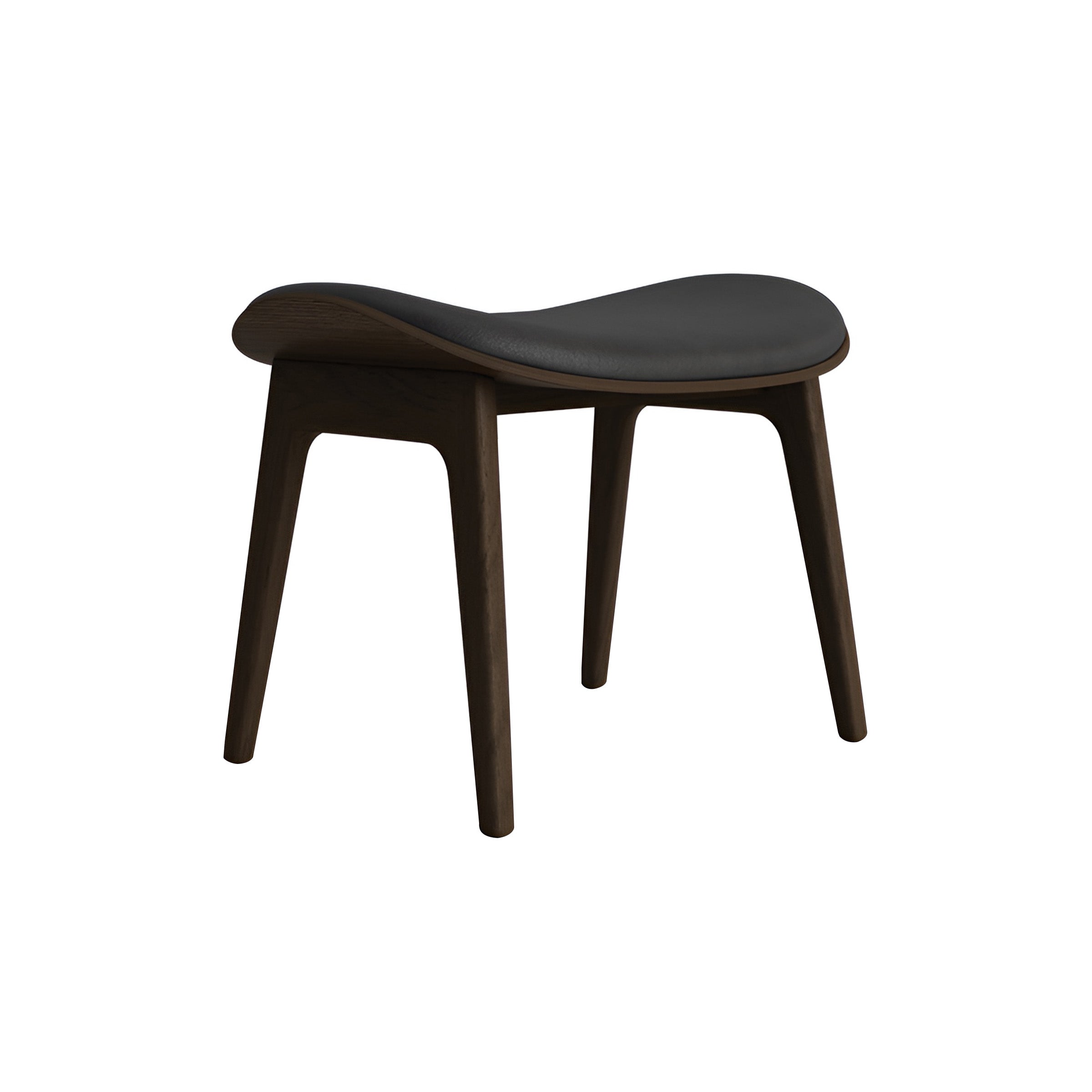 Elephant Ottoman: Front Upholstered + Dark Smoked Oak