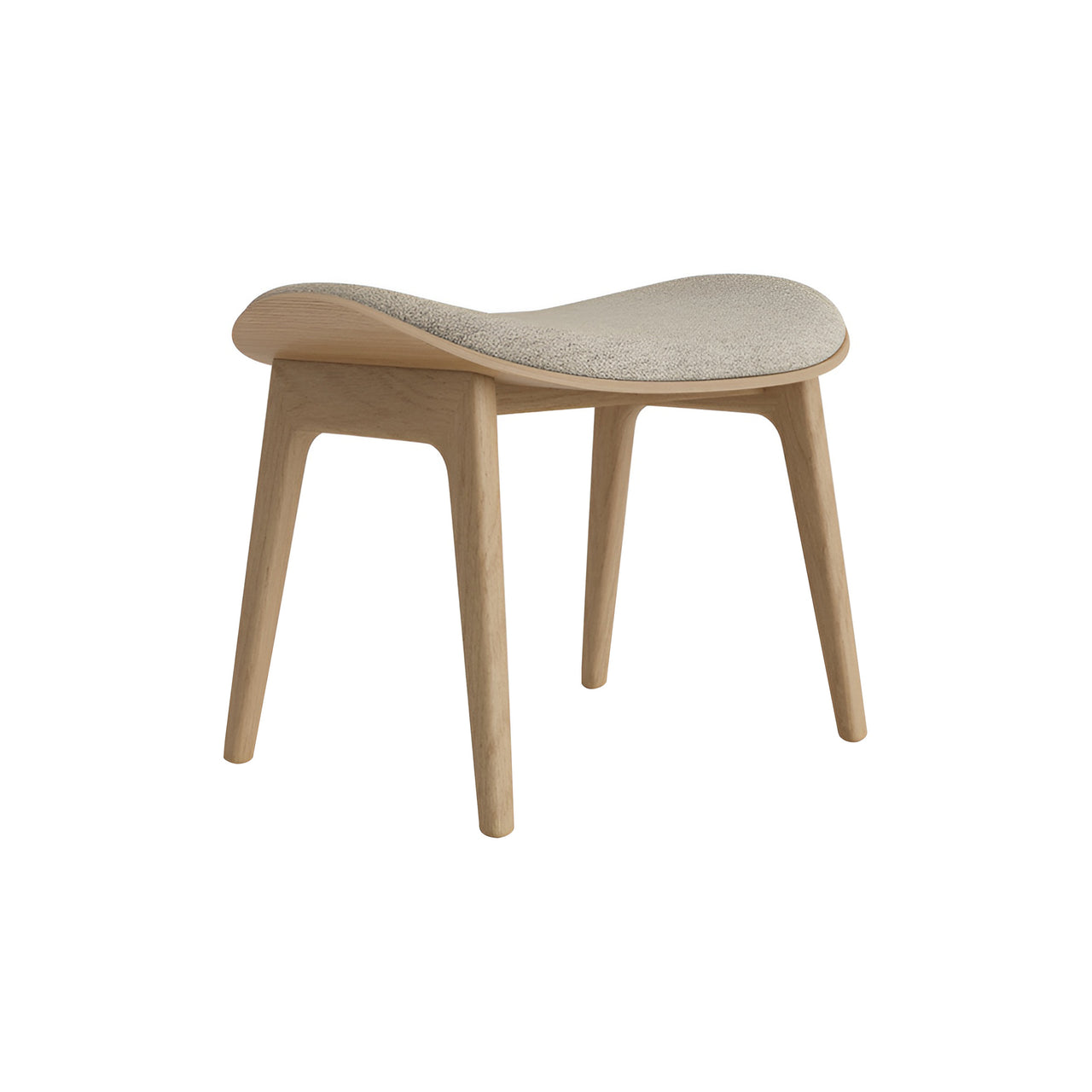 Elephant Ottoman: Front Upholstered + Natural Oak