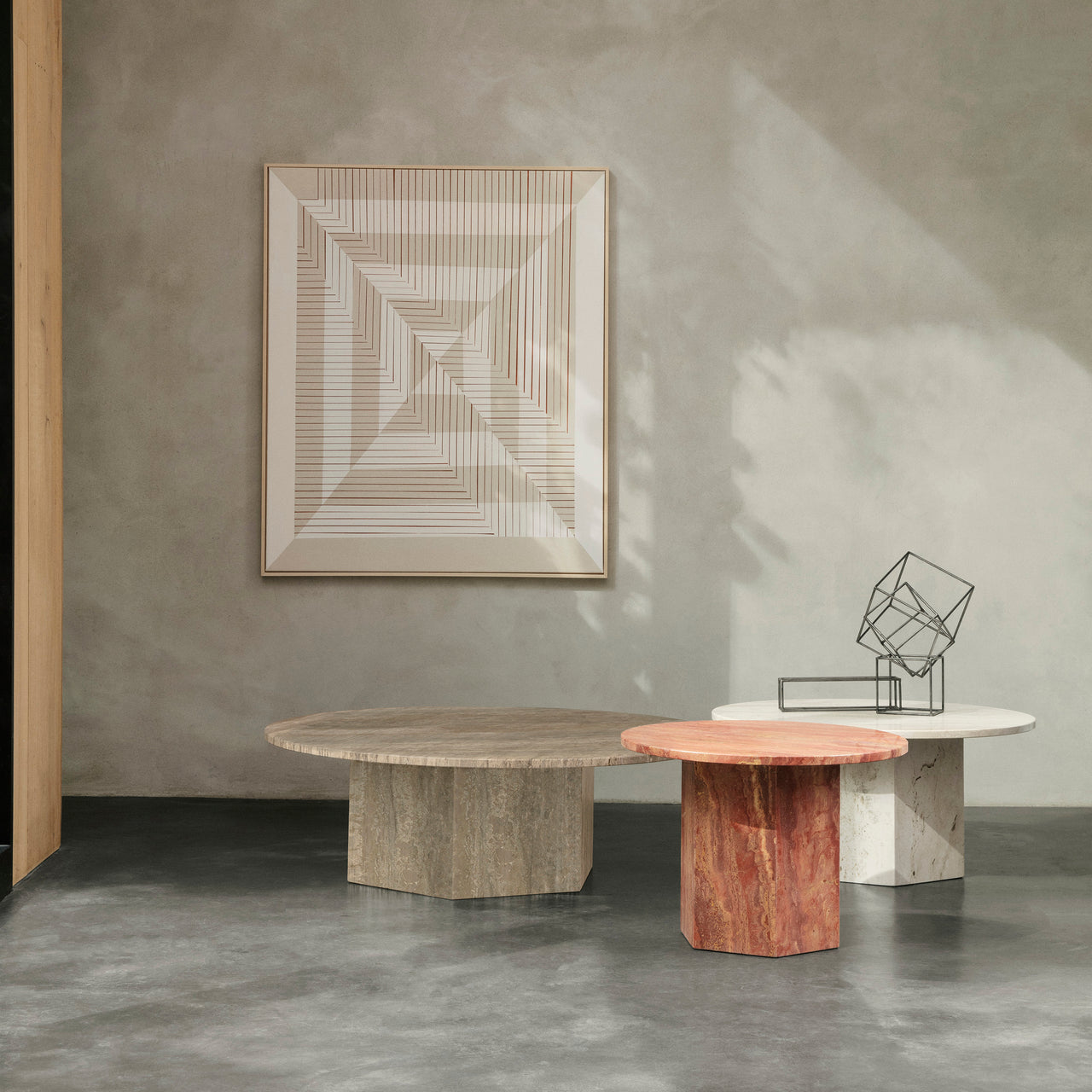 Epic Round Coffee Table: Travertine