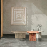 Epic Round Coffee Table: Travertine