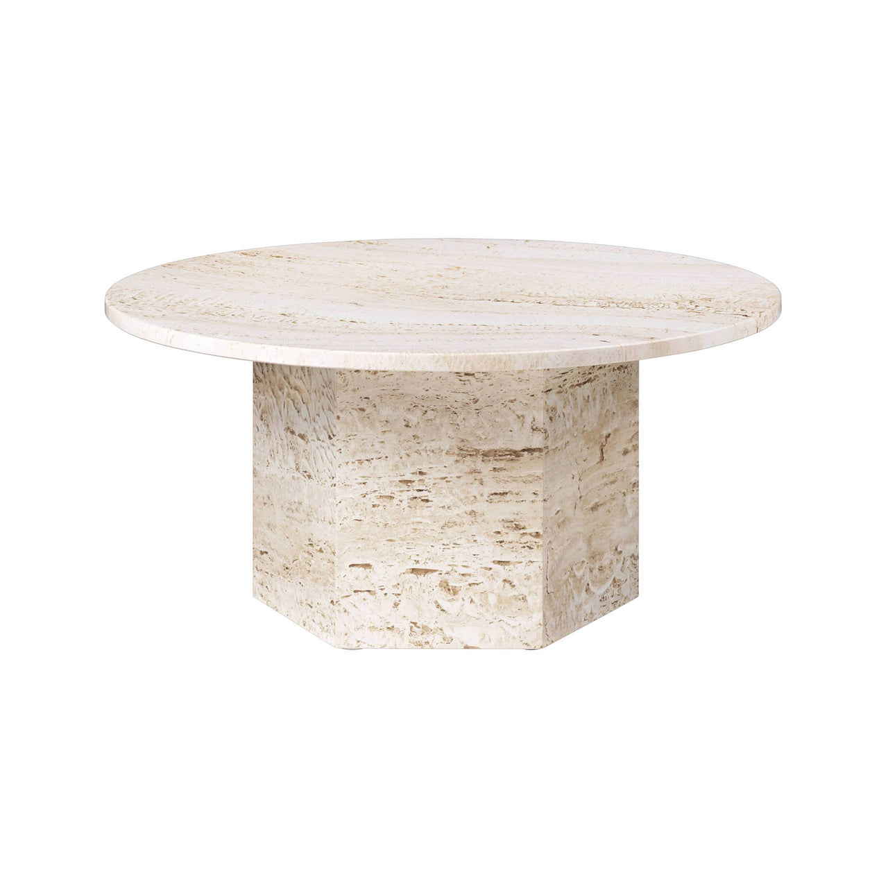 Epic Round Coffee Table: Travertine + Medium - 31.5
