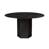 Epic Round Dining Table: Steel + Midnight Black