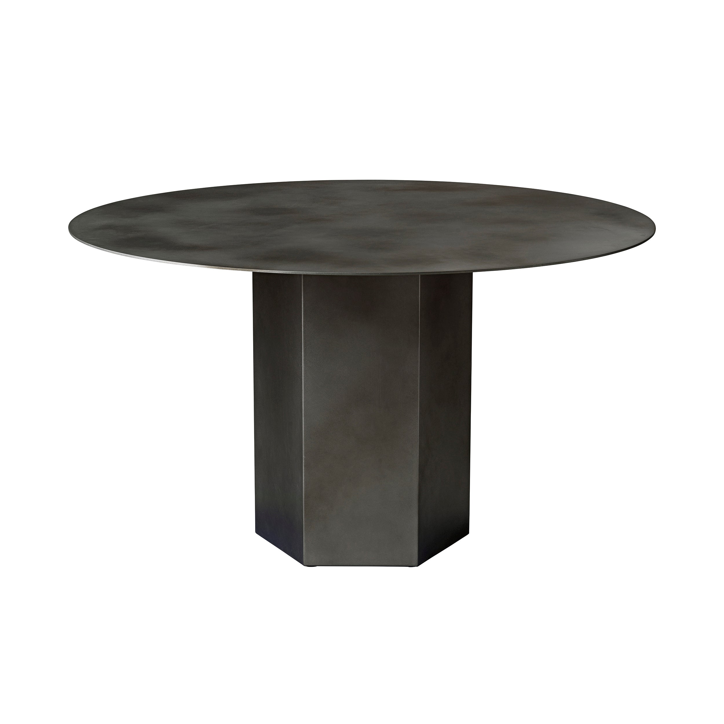 Epic Round Dining Table: Steel + Misty Grey