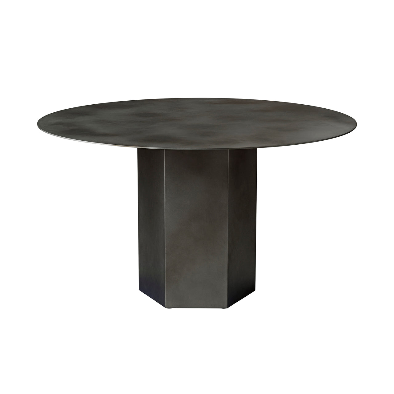 Epic Round Dining Table: Steel + Misty Grey