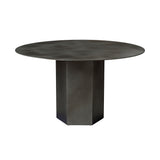 Epic Round Dining Table: Steel + Misty Grey
