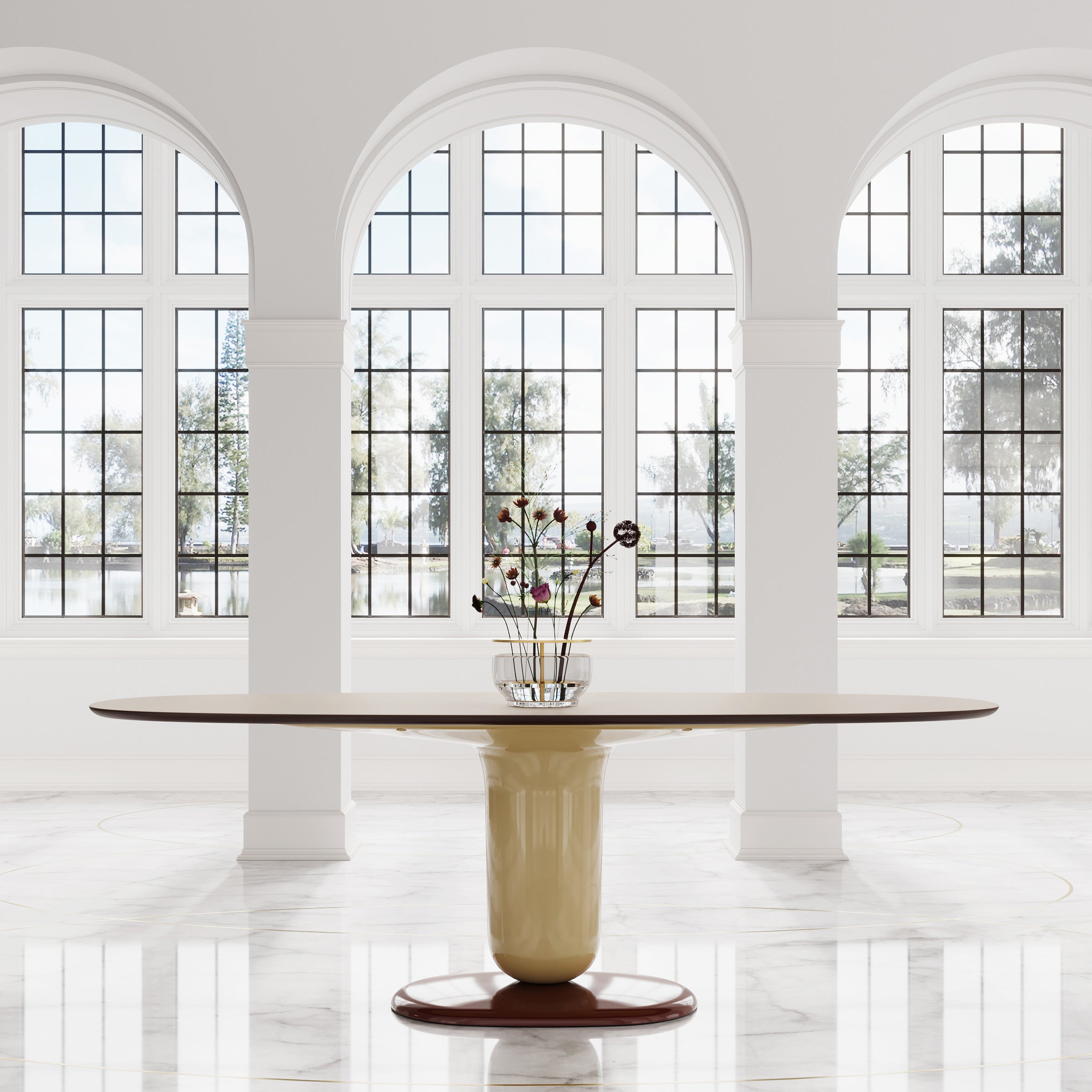 Explorer Oval Dining Table: Single Pedestal