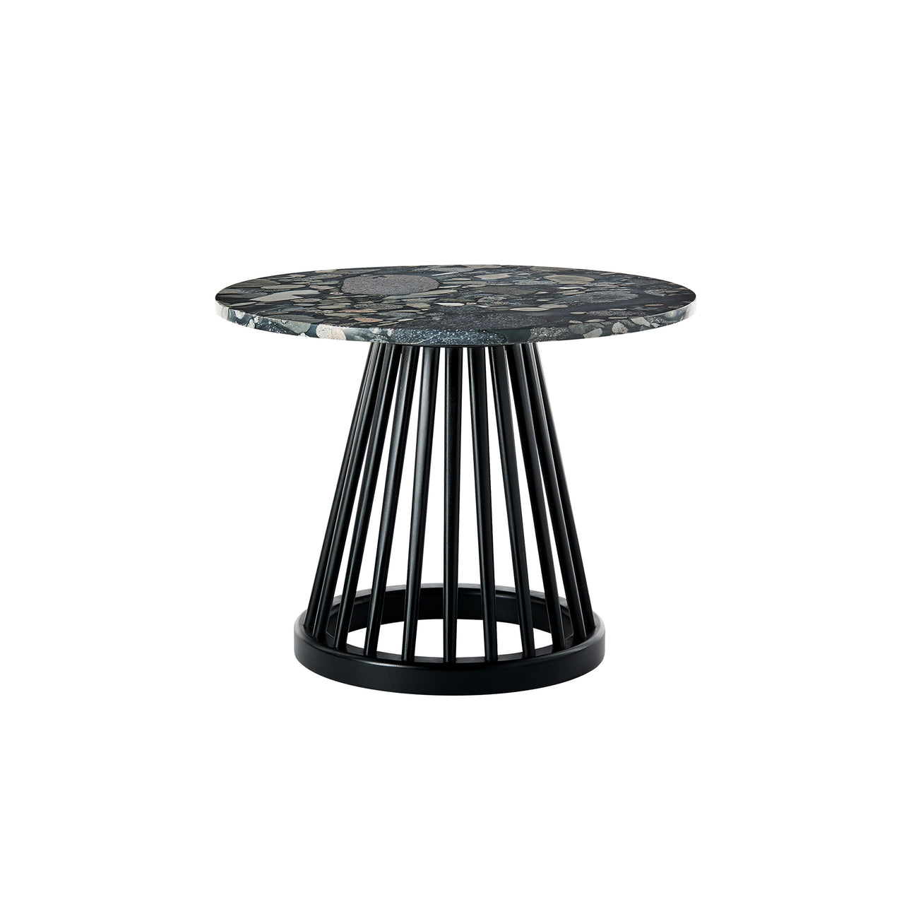 Fan Table: Pebble Marble + Small - 23.6