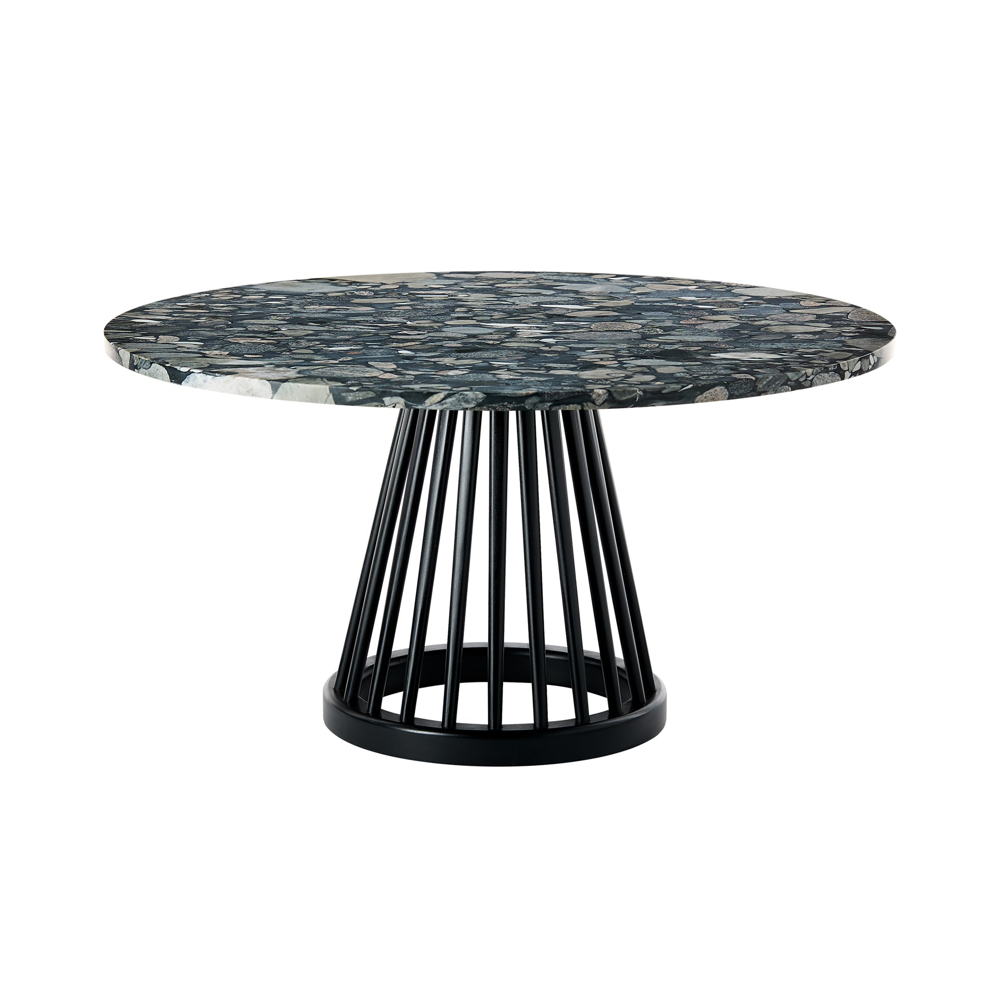 Fan Table: Pebble Marble + Large - 35.4