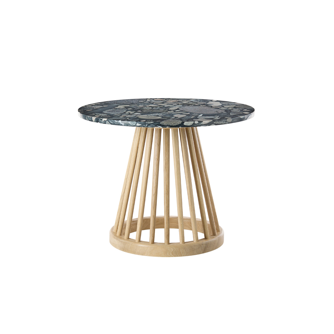 Fan Table: Pebble Marble + Small - 23.6
