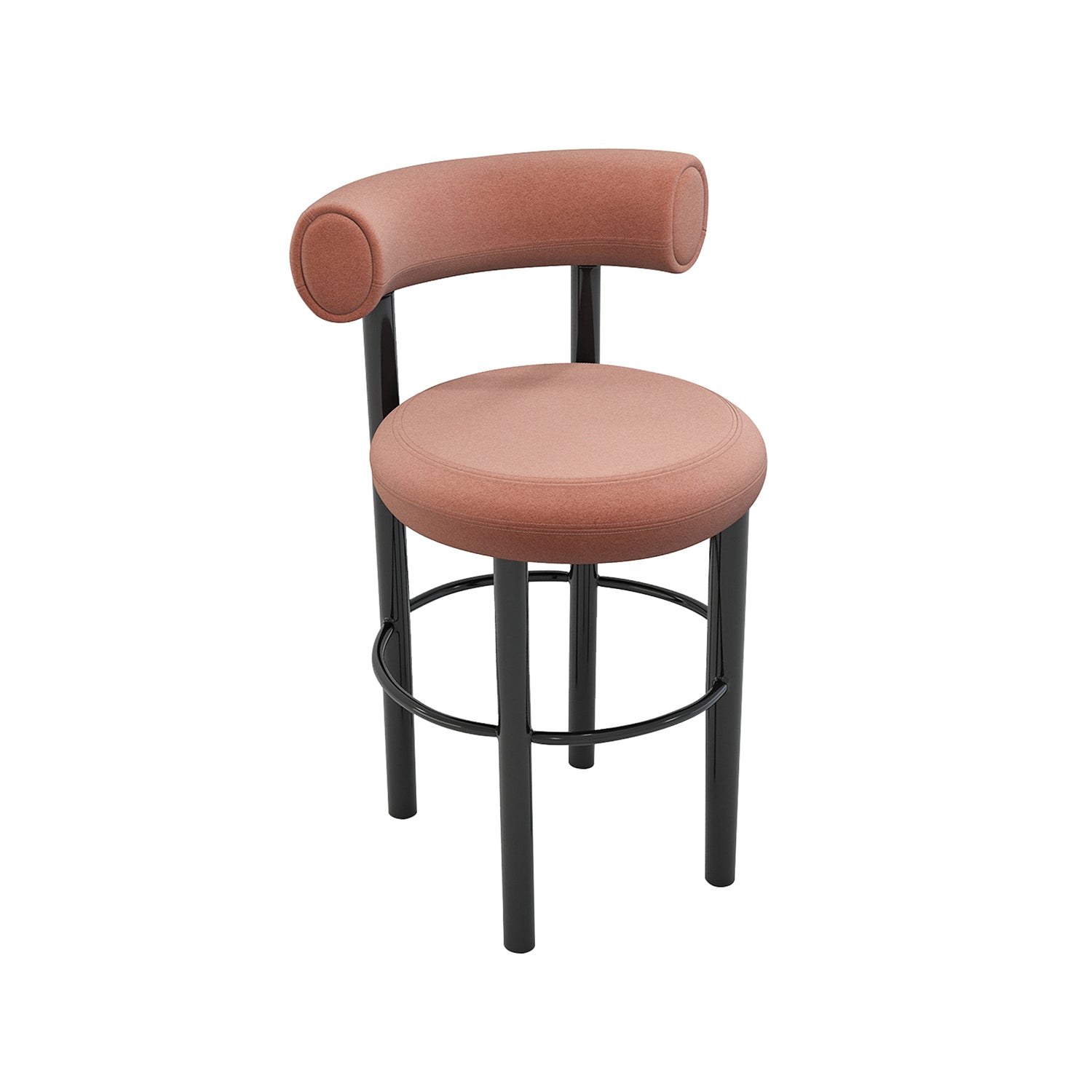 Fat Bar + Counter Stool: Black Steel Base + Counter