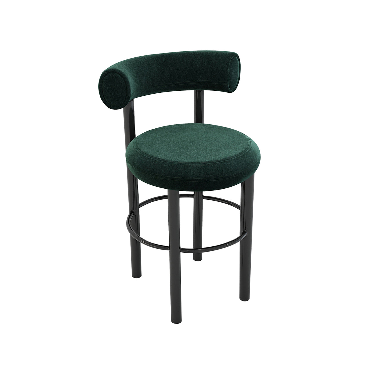 Fat Bar + Counter Stool: Black Steel Base + Bar
