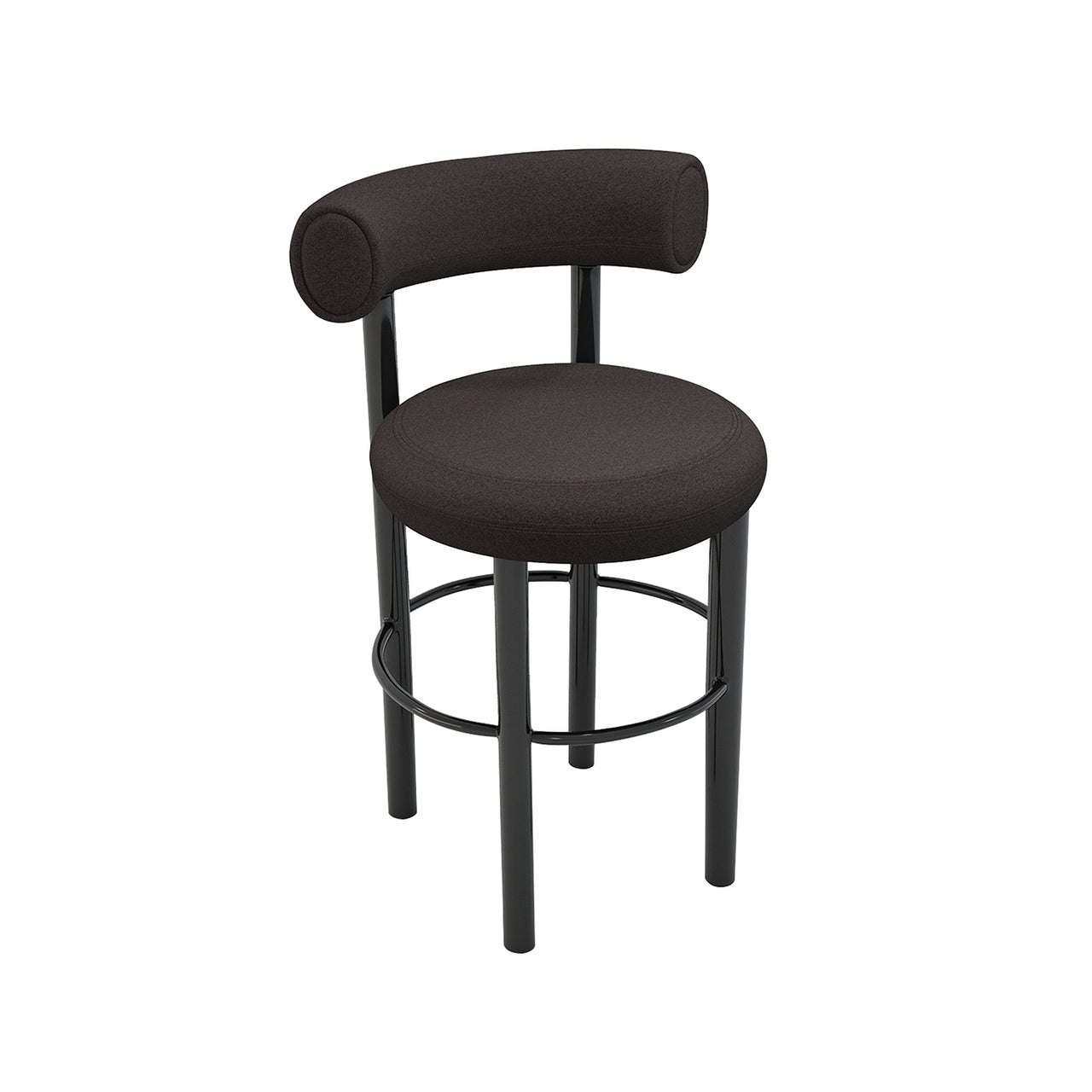 Fat Bar + Counter Stool: Black Steel Base + Bar